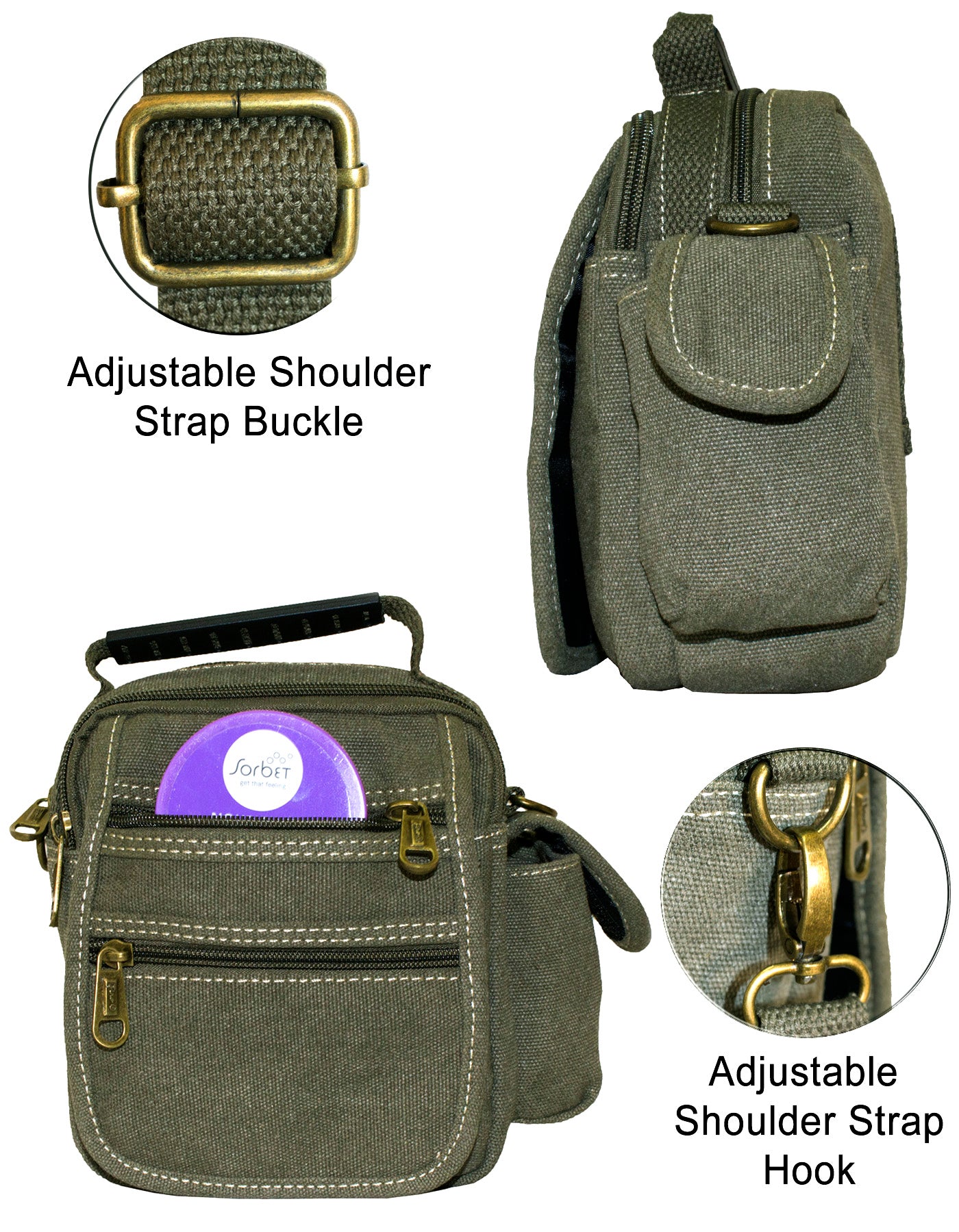 Fino Hy-3524 Unisex Canvas Shoulder Bags Travel Bag Crossbody Bag