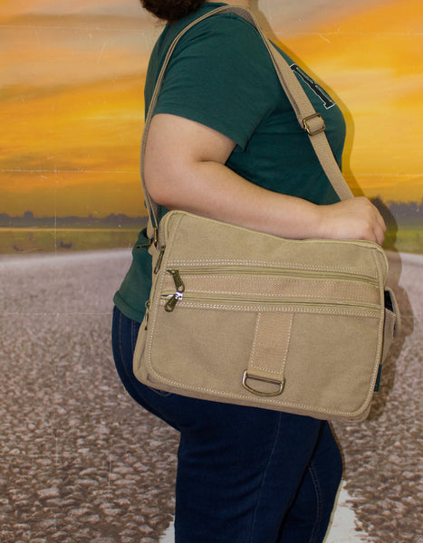 Fino HY-3544 Unisex Vintage Cotton Canvas Crossbody Messenger Bag