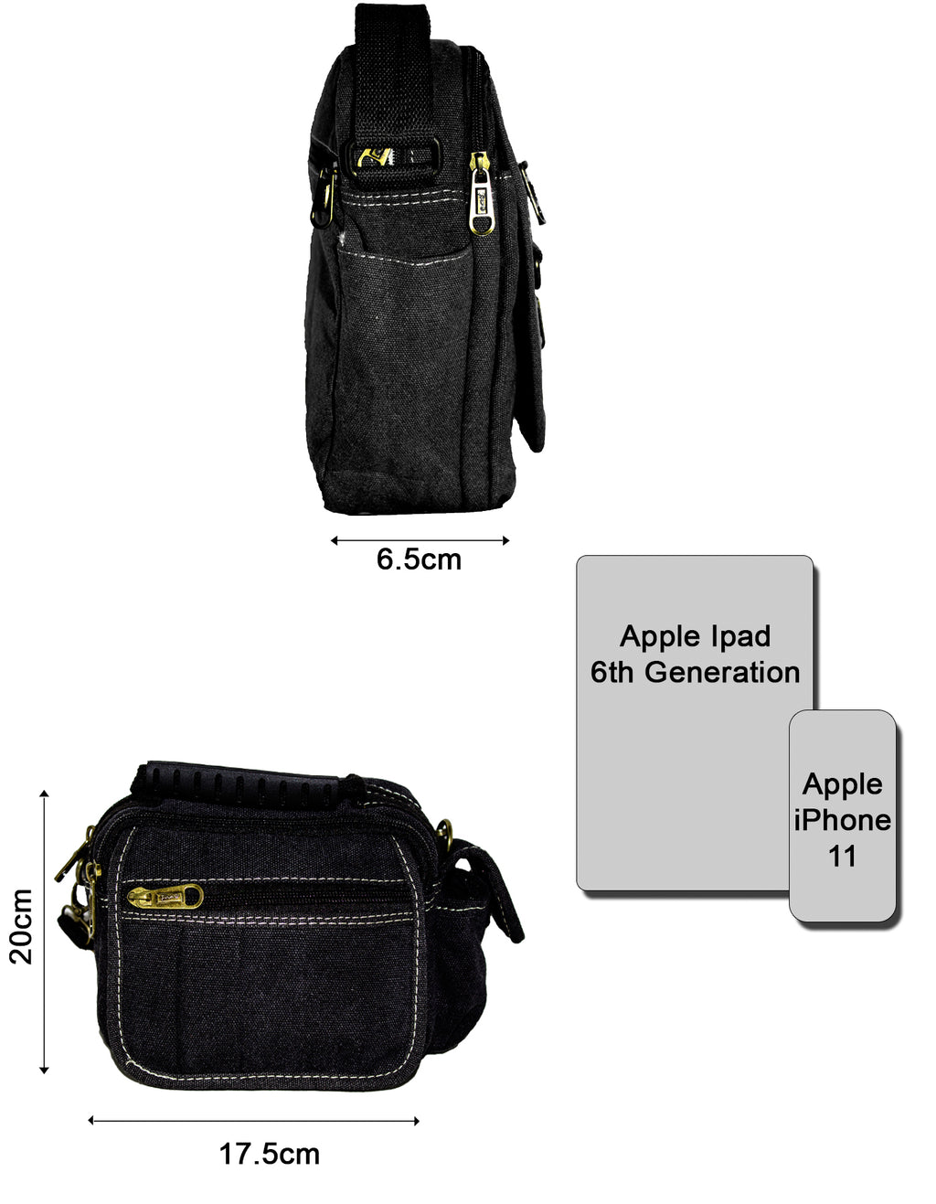 Fino HY-3640 Unisex Canvas Travel Shoulder Sling Bag