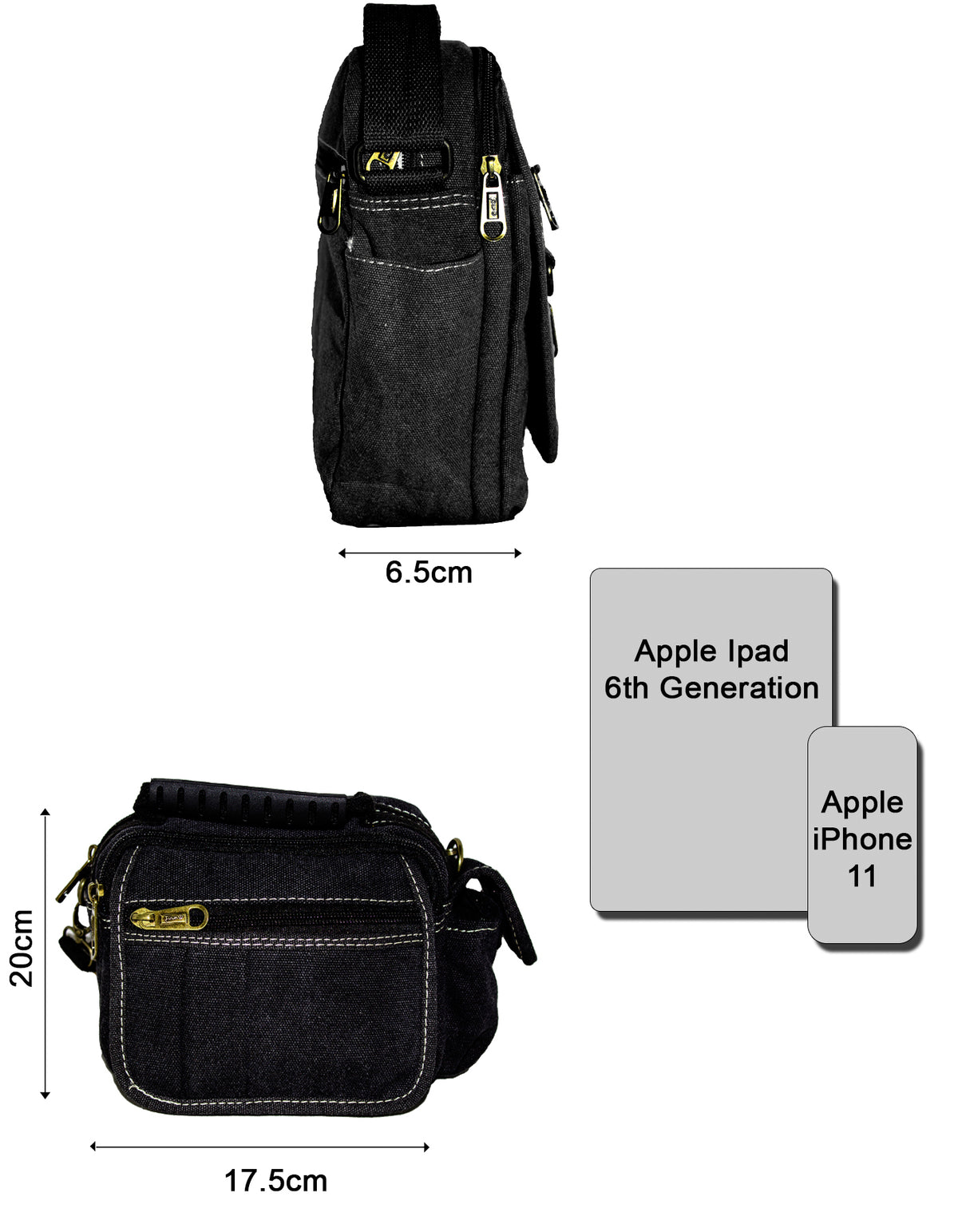 Fino HY-3640 Unisex Canvas Travel Shoulder Sling Bag