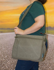 Fino HY-8815 Unisex Vintage Canvas 14" Laptop Messenger Crossbody Bag