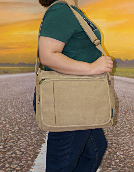 Fino HY-8815 Unisex Vintage Canvas 14" Laptop Messenger Crossbody Bag