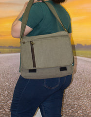 Fino HY-8818 Unisex 14" Laptop Canvas Messenger Crossbody Bag