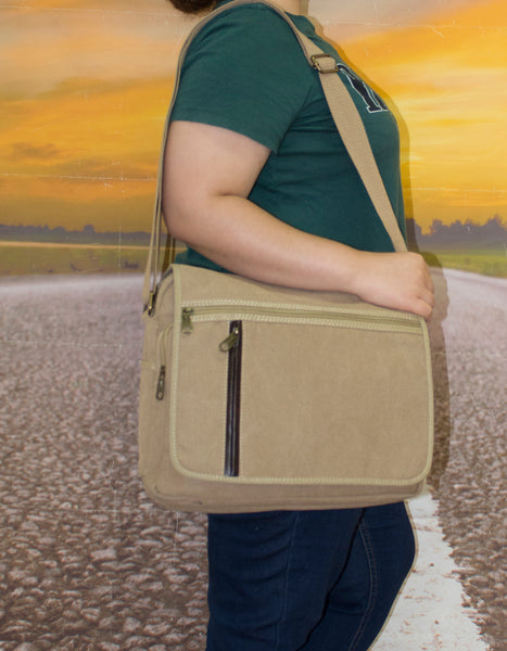 Fino HY-8818 Unisex 14" Laptop Canvas Messenger Crossbody Bag