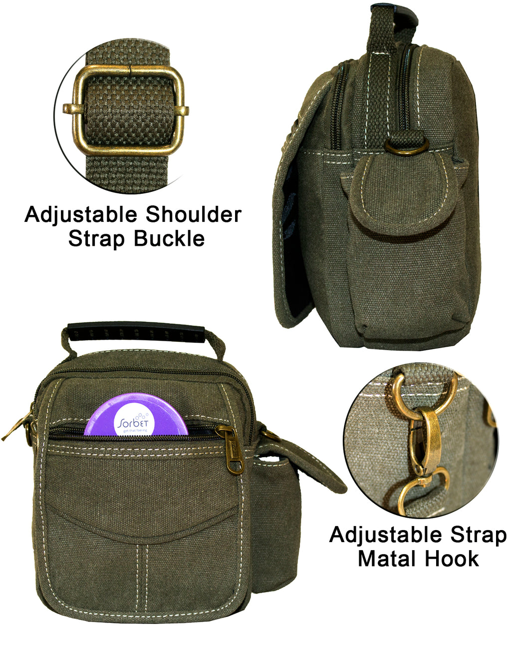 Fino HY-B810 Unisex Mini Canvas Messenger/ Sling Bag