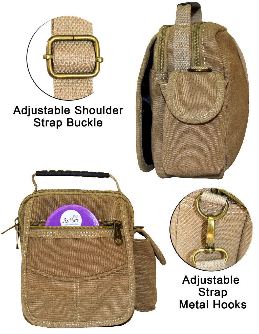 Fino HY-B810 Unisex Mini Canvas Messenger/ Sling Bag