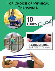 Tumaz Care 8 Loop Non-Elastic Yoga Strap for Stretch Therapy & Flexibility