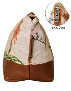 Luvsa LS-BS2209 Shweshwe Fabric & Genuine Leather Cosmetic / Toiletry Bag