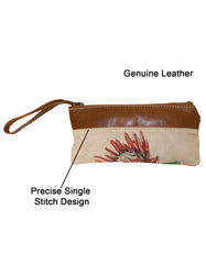 Luvsa LS-BS2210 Cotton Printed fabric & Genuine Leather Cosmetic / Bag