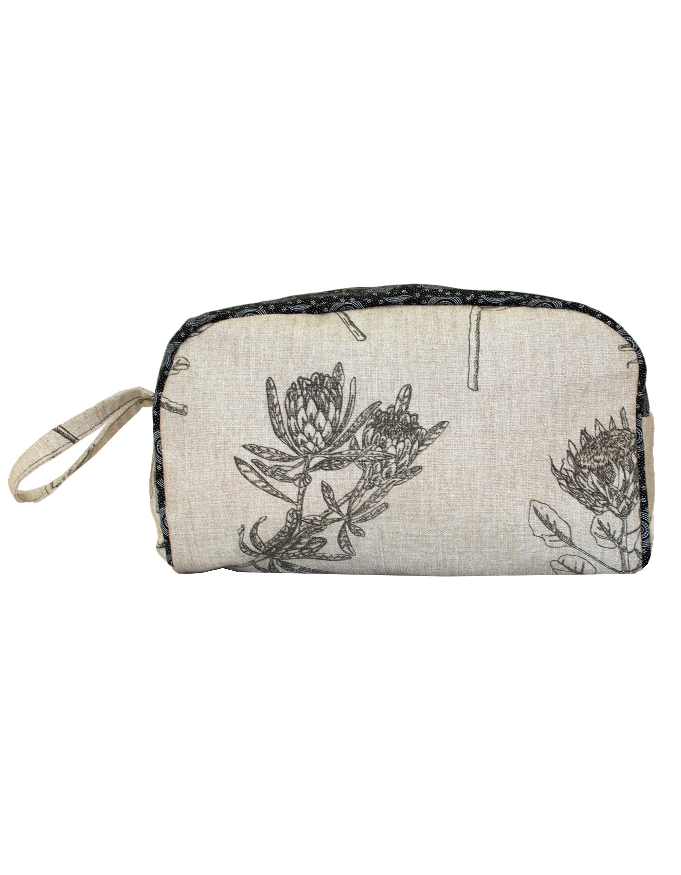 Luvsa LS-BS2215A Unisex ShweShwe & Canvas Protea Print Design Toiletry Bag