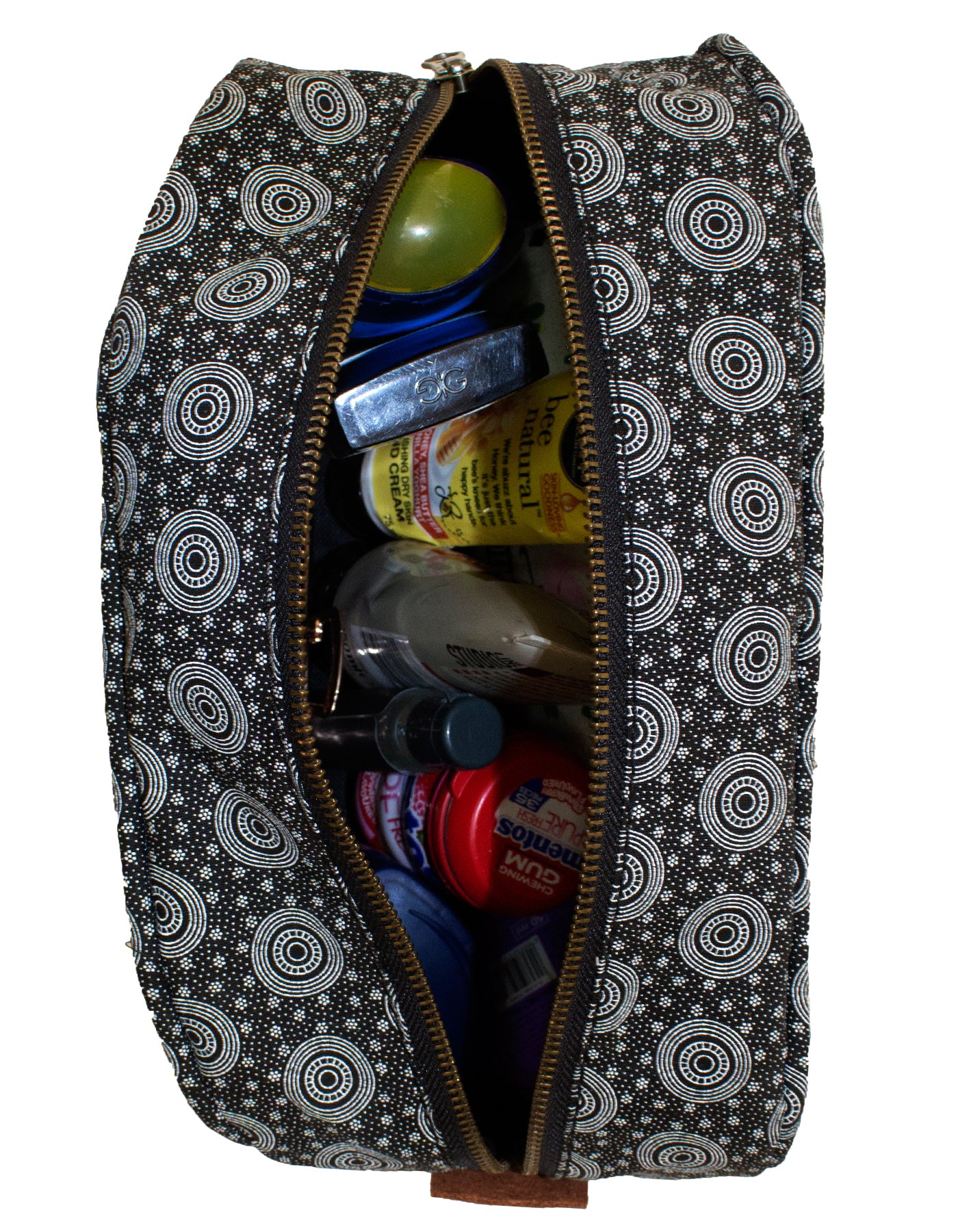 Luvsa LS-BS2215A Unisex ShweShwe & Canvas Protea Print Design Toiletry Bag