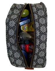 Luvsa LS-BS2215A Unisex ShweShwe & Canvas Protea Print Design Toiletry Bag