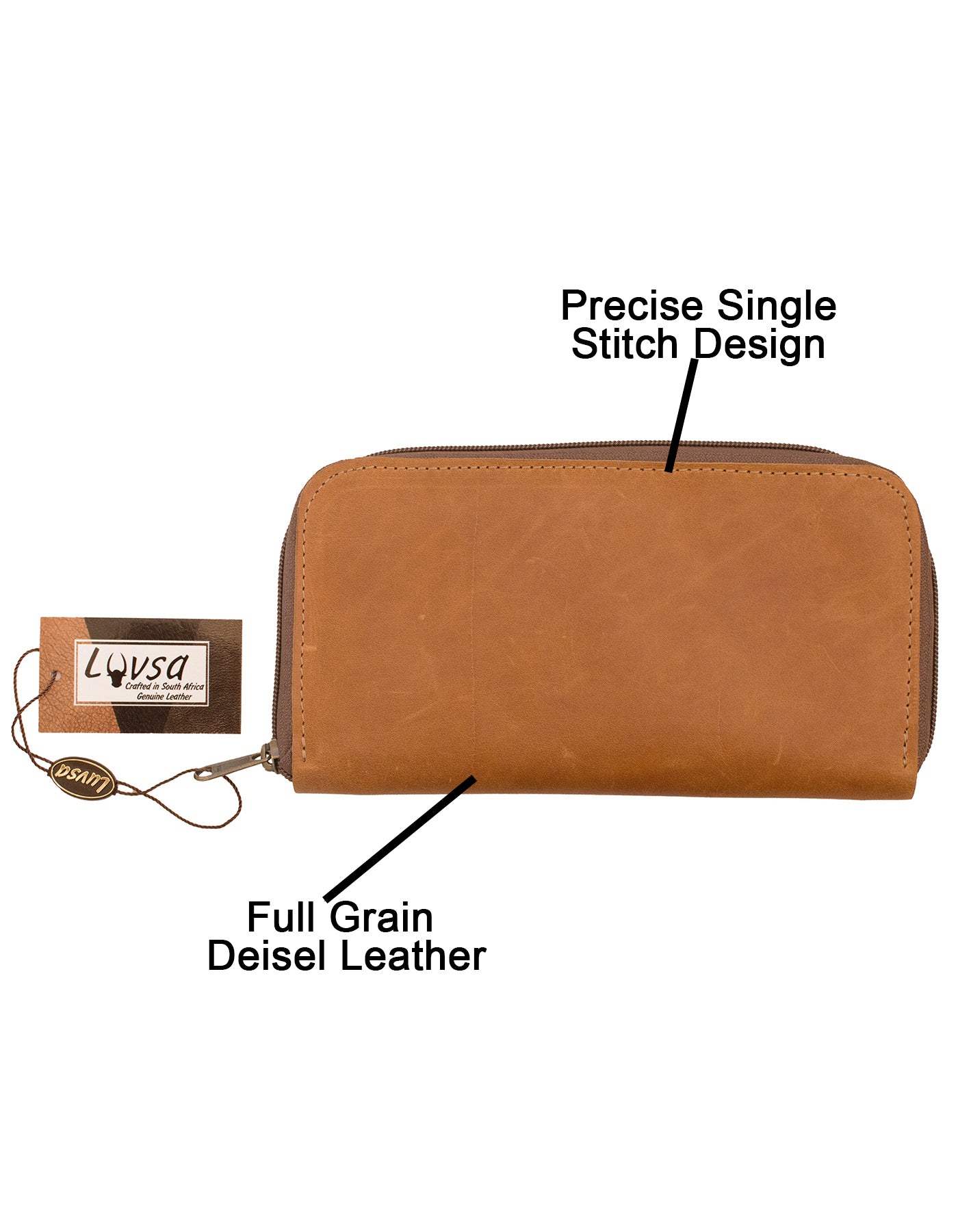 Luvsa LS-FA2401 Full Grain Diesel Leather Travel/ Phone/ Card Holder Wallet