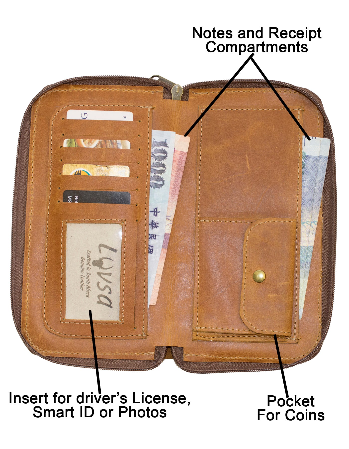 Luvsa LS-FA2401 Full Grain Diesel Leather Travel/ Phone/ Card Holder Wallet