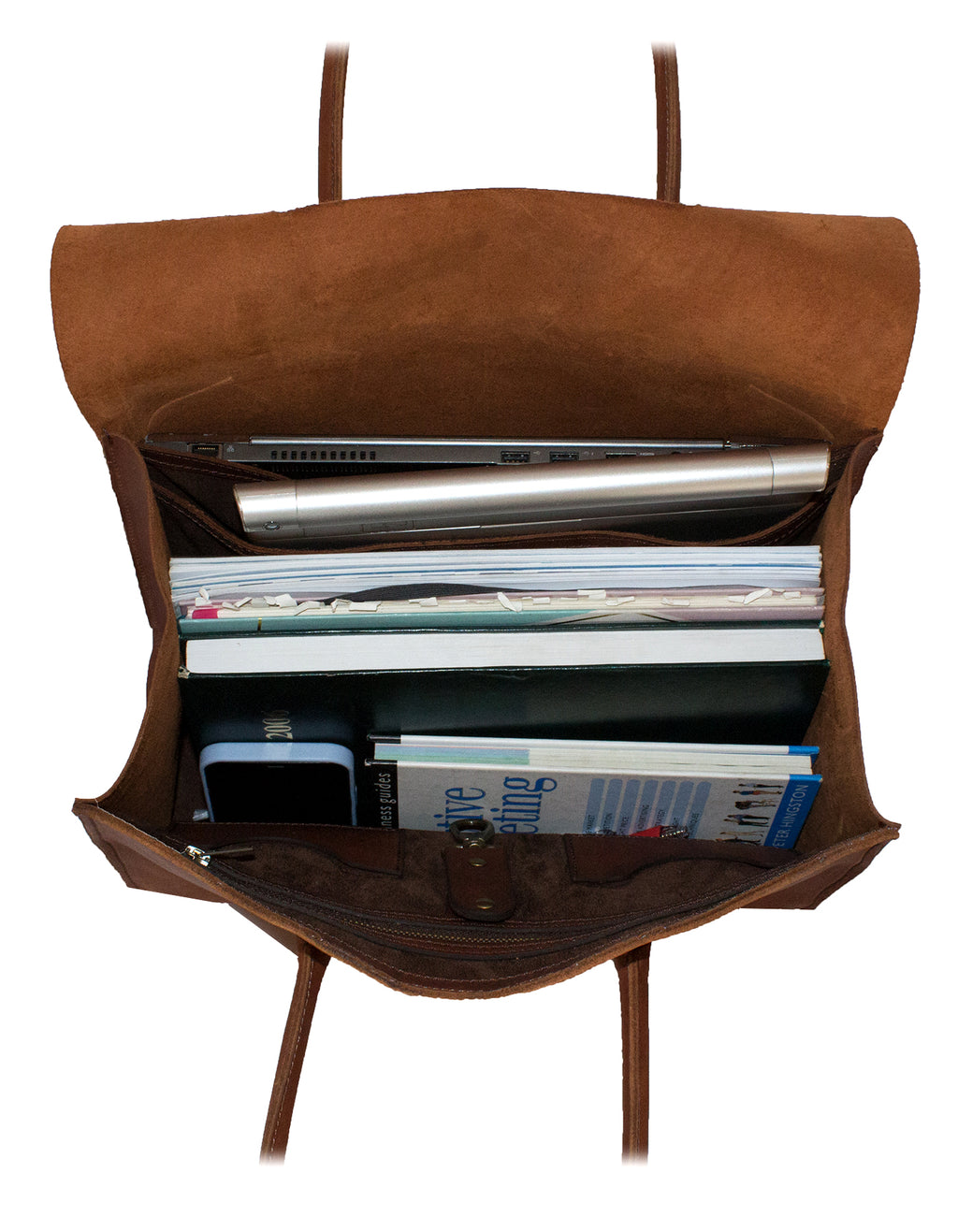 Luvsa LS-HO401 Full Grain Genuine Leather Women's Business Bag Genuine Leather Suede Interior