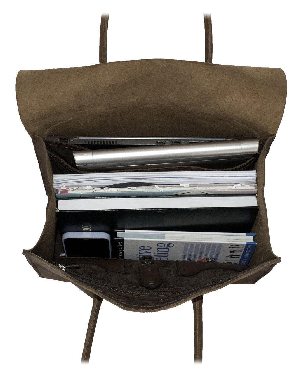 Luvsa LS-HO401 Full Grain Genuine Leather Women's Business Bag Genuine Leather Suede Interior