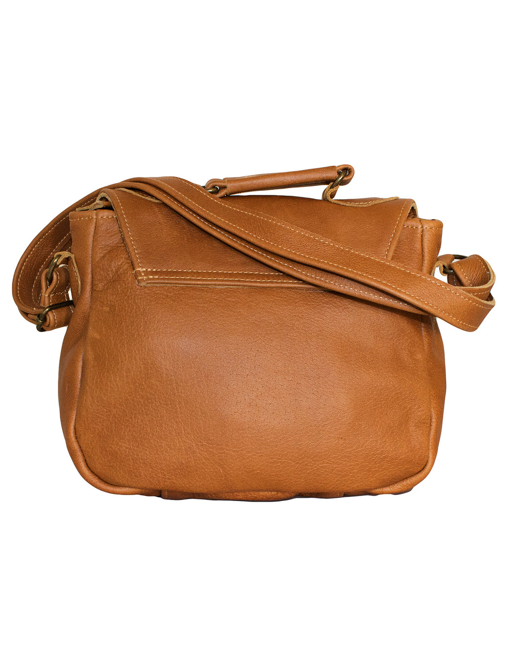 Luvsa LS-LB217 Full Grain Genuine Leather Shoulder Saddle Bag- Brown