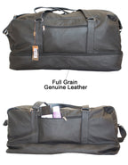 Luvsa LS-SEN11 Vintage Full Grain Genuine Leather 48L Travel Duffel Bag