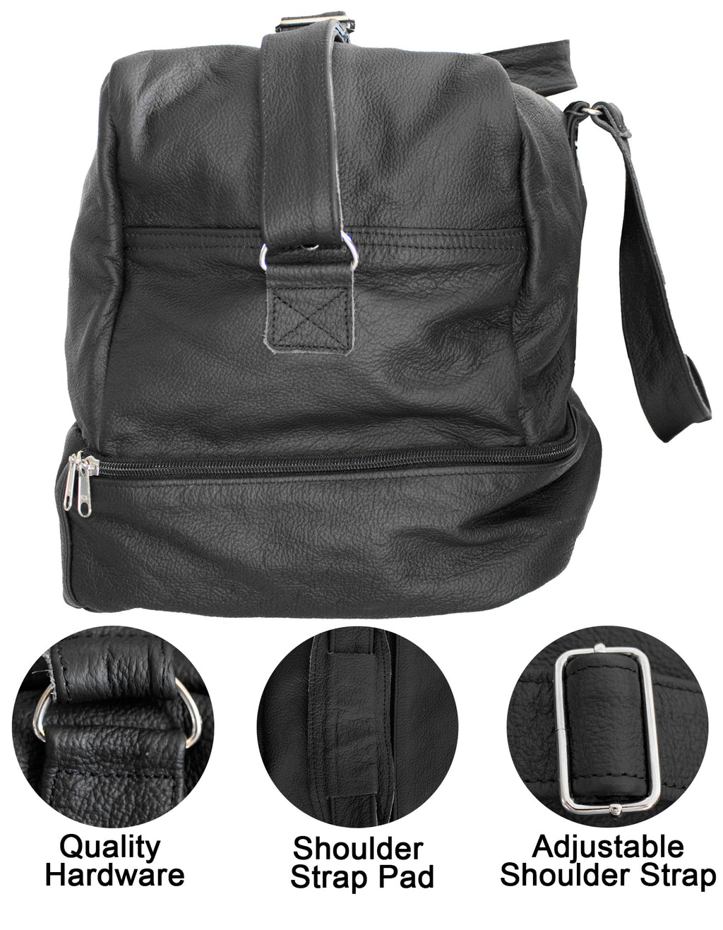 Luvsa LS-SEN11 Vintage Full Grain Genuine Leather 48L Travel Duffel Bag