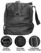 Luvsa LS-SEN11 Vintage Full Grain Genuine Leather 48L Travel Duffel Bag