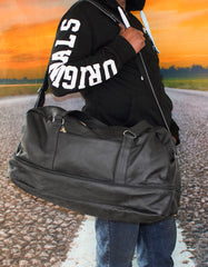 Luvsa LS-SEN11 Vintage Full Grain Genuine Leather 48L Travel Duffel Bag