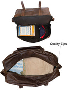 Luvsa LS-SEN11 Vintage Full Grain Genuine Leather 48L Travel Duffel Bag