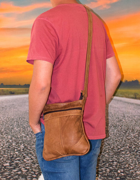 Luvsa LS-TJ119 Full Grain Genuine Leather Everyday Sling Bag