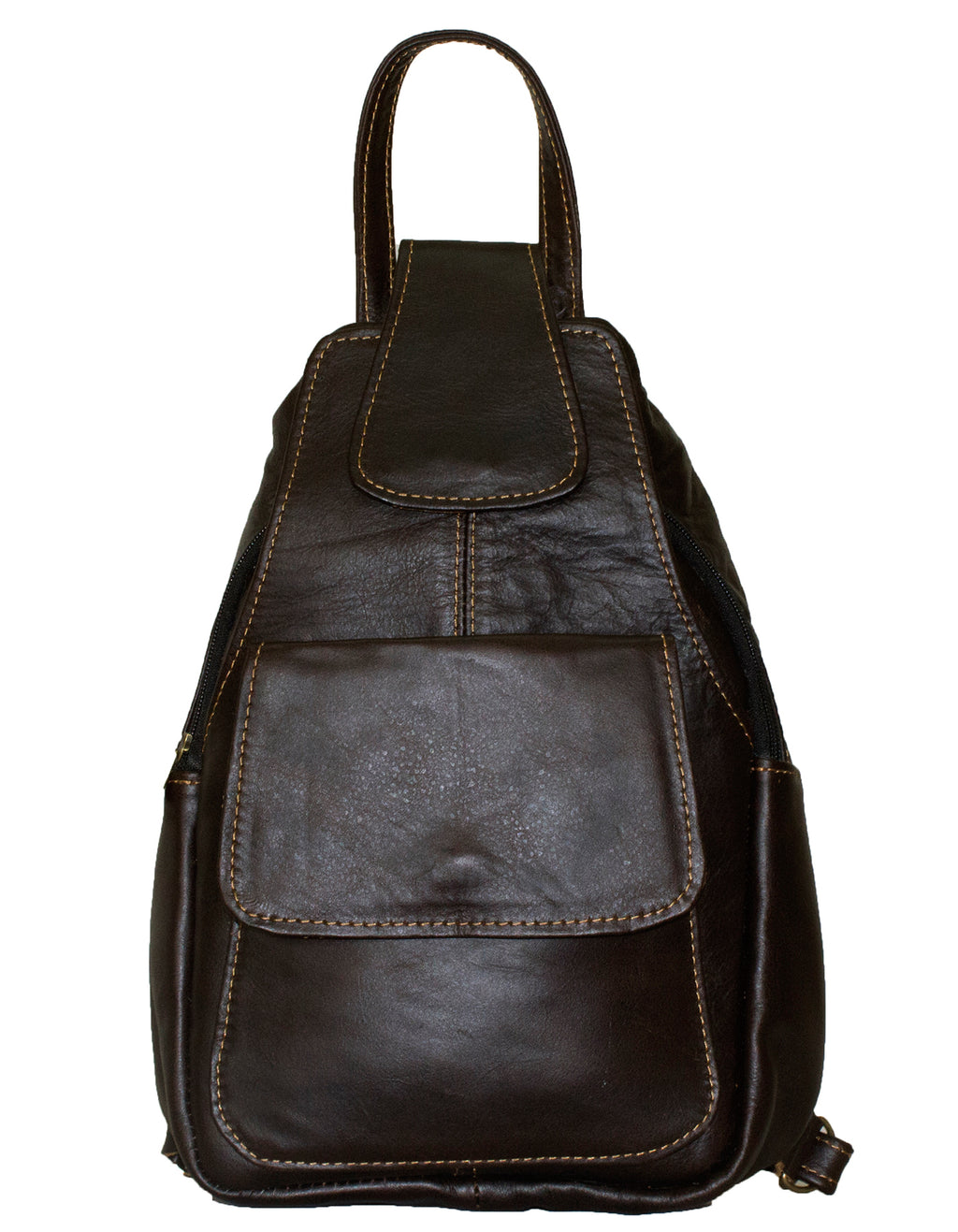 Luvsa LS-TJ121 Genuine Leather Backpack - Coffee