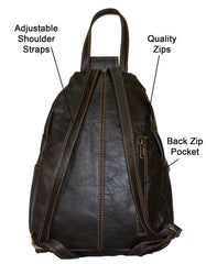 Luvsa LS-TJ121 Genuine Leather Backpack - Coffee
