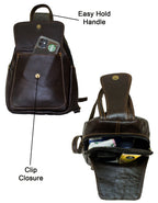 Luvsa LS-TJ121 Genuine Leather Backpack - Coffee