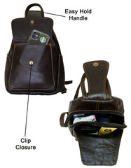 Luvsa LS-TJ121 Genuine Leather Backpack - Coffee