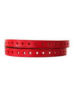 Luvsa LS2022B Women’s Genuine Leather Belt with Heart Design  One Size/ Silver Tone Buckle with Box