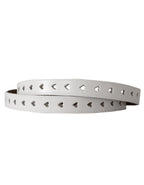 Luvsa LS2022B Women’s Genuine Leather Belt with Heart Design  One Size/ Silver Tone Buckle with Box