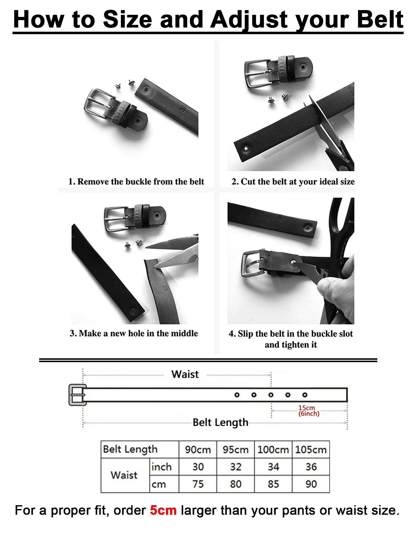 Luvsa LS2022B Women’s Genuine Leather Belt with Heart Design  One Size/ Silver Tone Buckle with Box