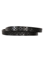 Luvsa LS2022D Women’s Genuine Leather Belt with Star Design One Size/ Silver Tone Buckle with Box