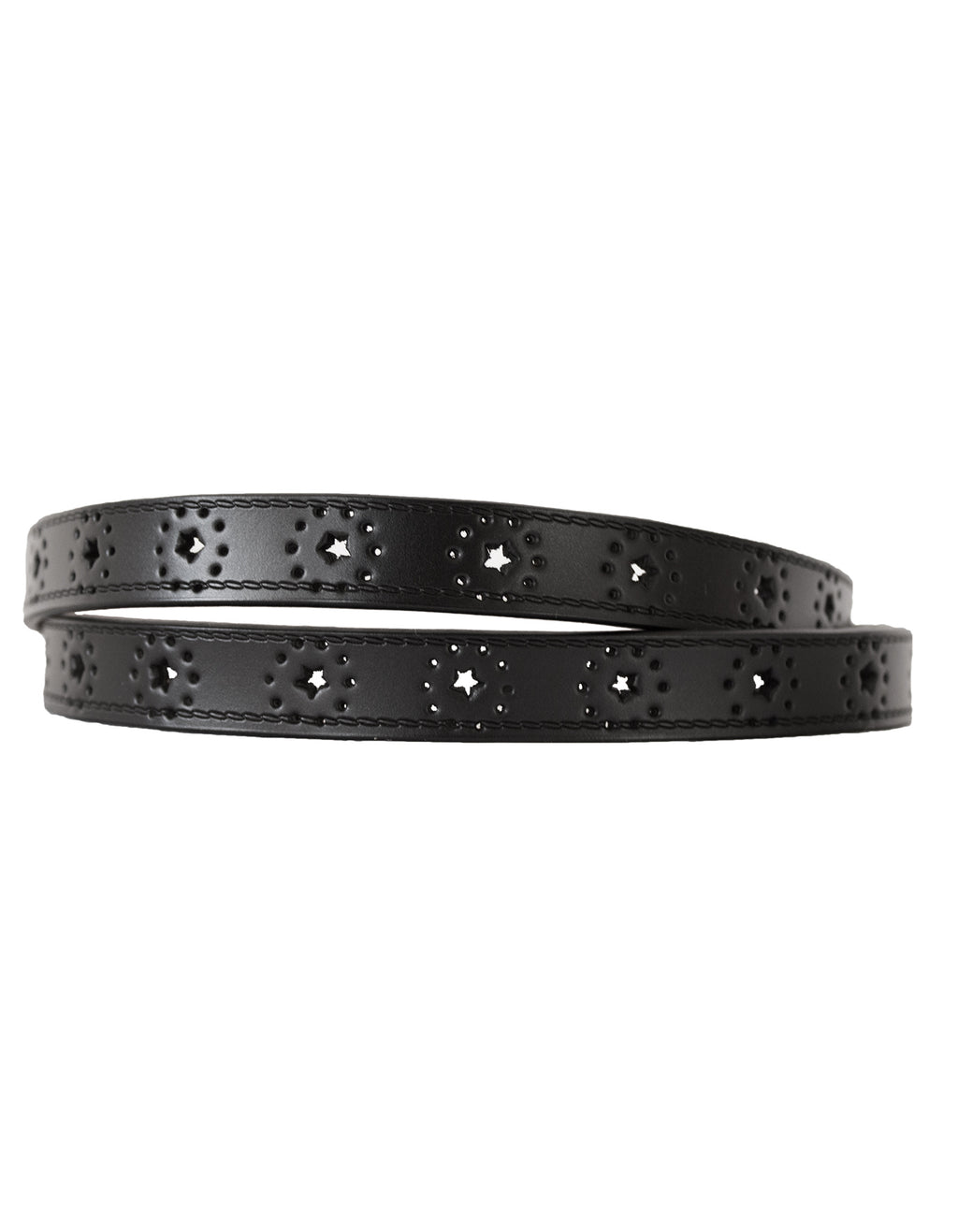 Luvsa LS2022E Women’s Genuine Leather Belt with Star Design One Size/ Silver Tone Buckle with Box