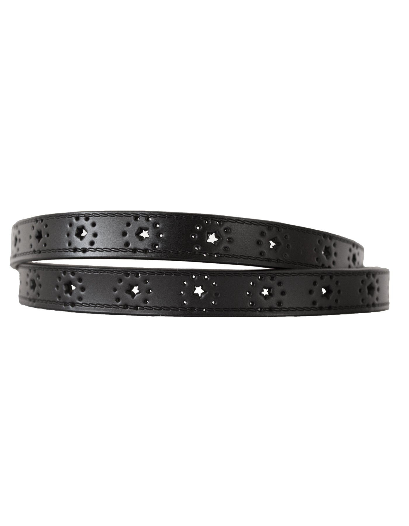 Luvsa LS2022E Women’s Genuine Leather Belt with Star Design One Size/ Silver Tone Buckle with Box