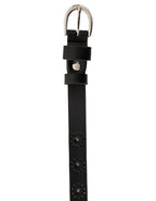 Luvsa LS2022E Women’s Genuine Leather Belt with Star Design One Size/ Silver Tone Buckle with Box