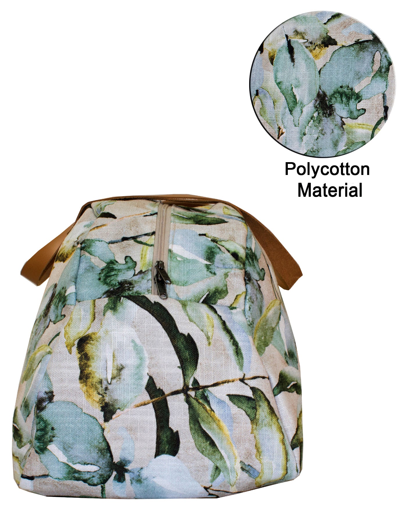 Luvsa LSHJT901 Polycotton & Genuine Leather Straps Weekender/ Overnight Bag