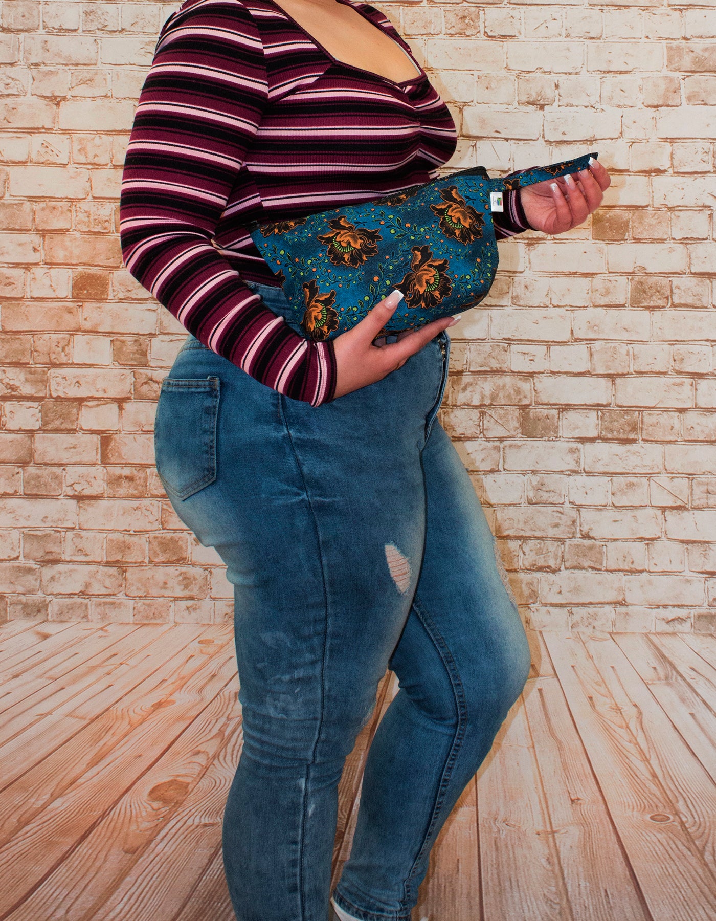 Luvsa LSIOM703 ShweShwe 100% Cotton Unisex Toiletry Bag with Hand Strap