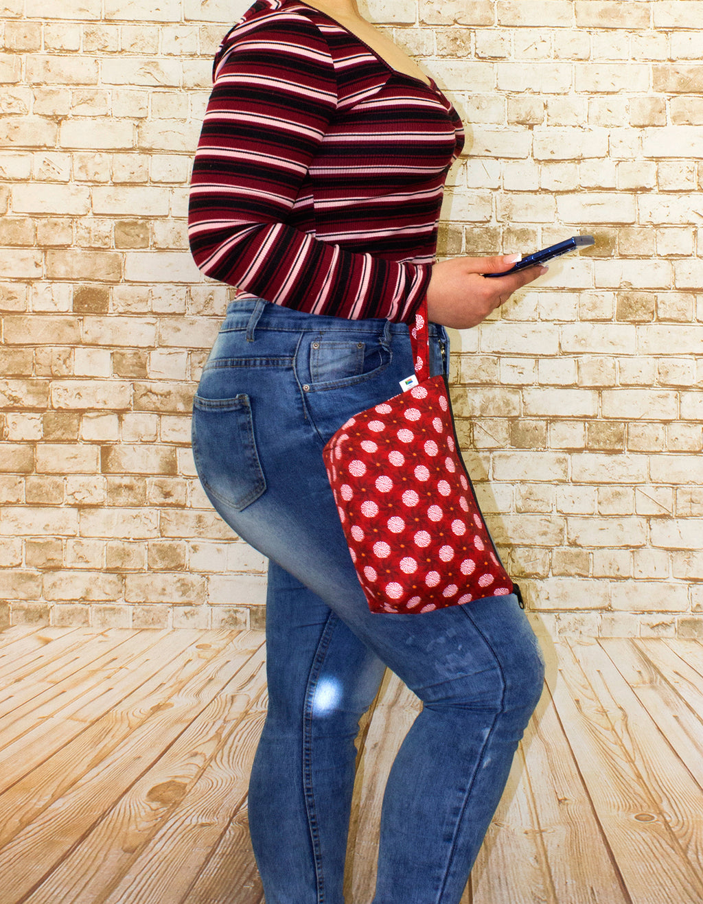 Luvsa LSIOM703 ShweShwe 100% Cotton Unisex Toiletry Bag with Hand Strap