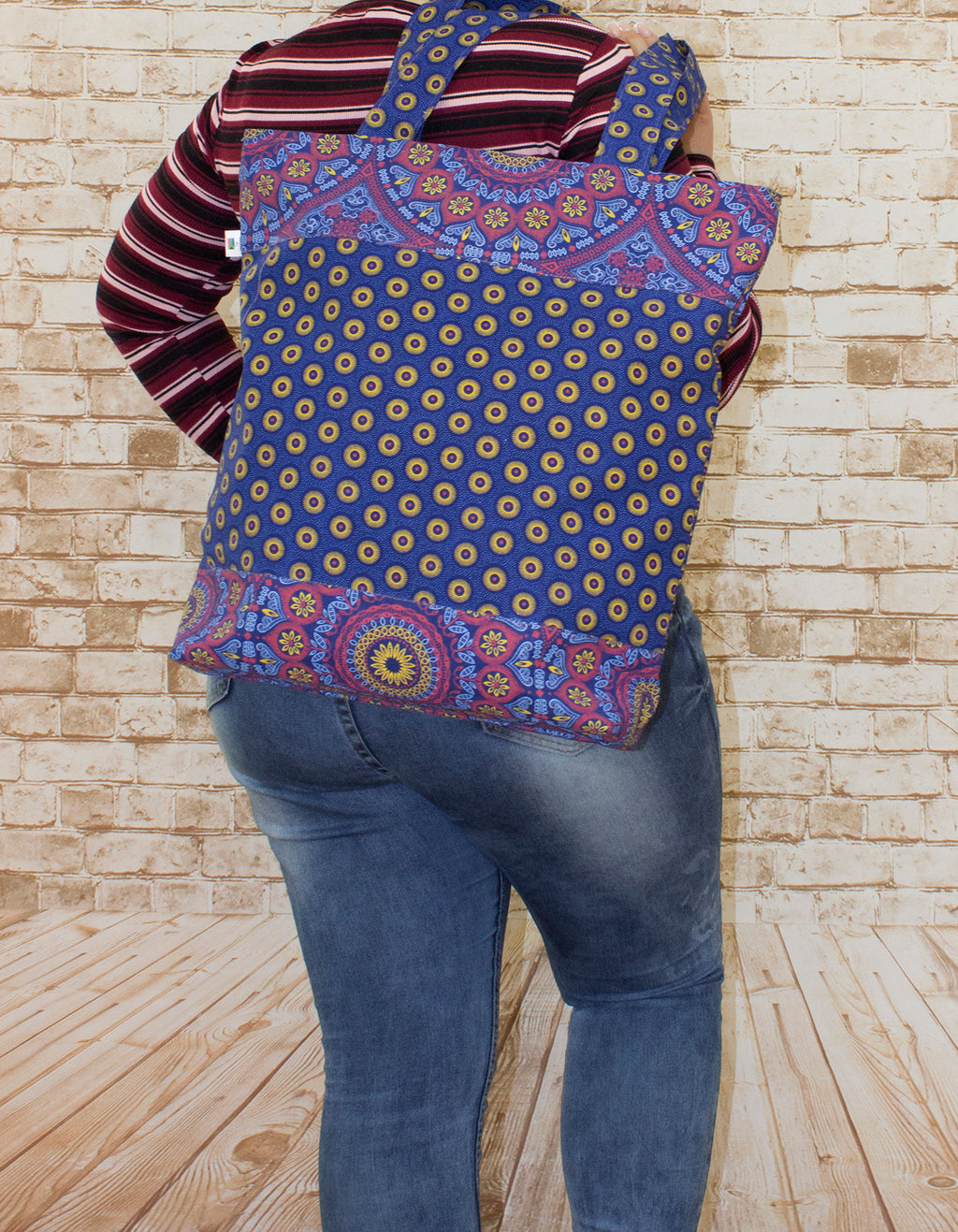 Luvsa LSIOM704 ShweShwe 100% Cotton Women's Shoulder Shopping Bag