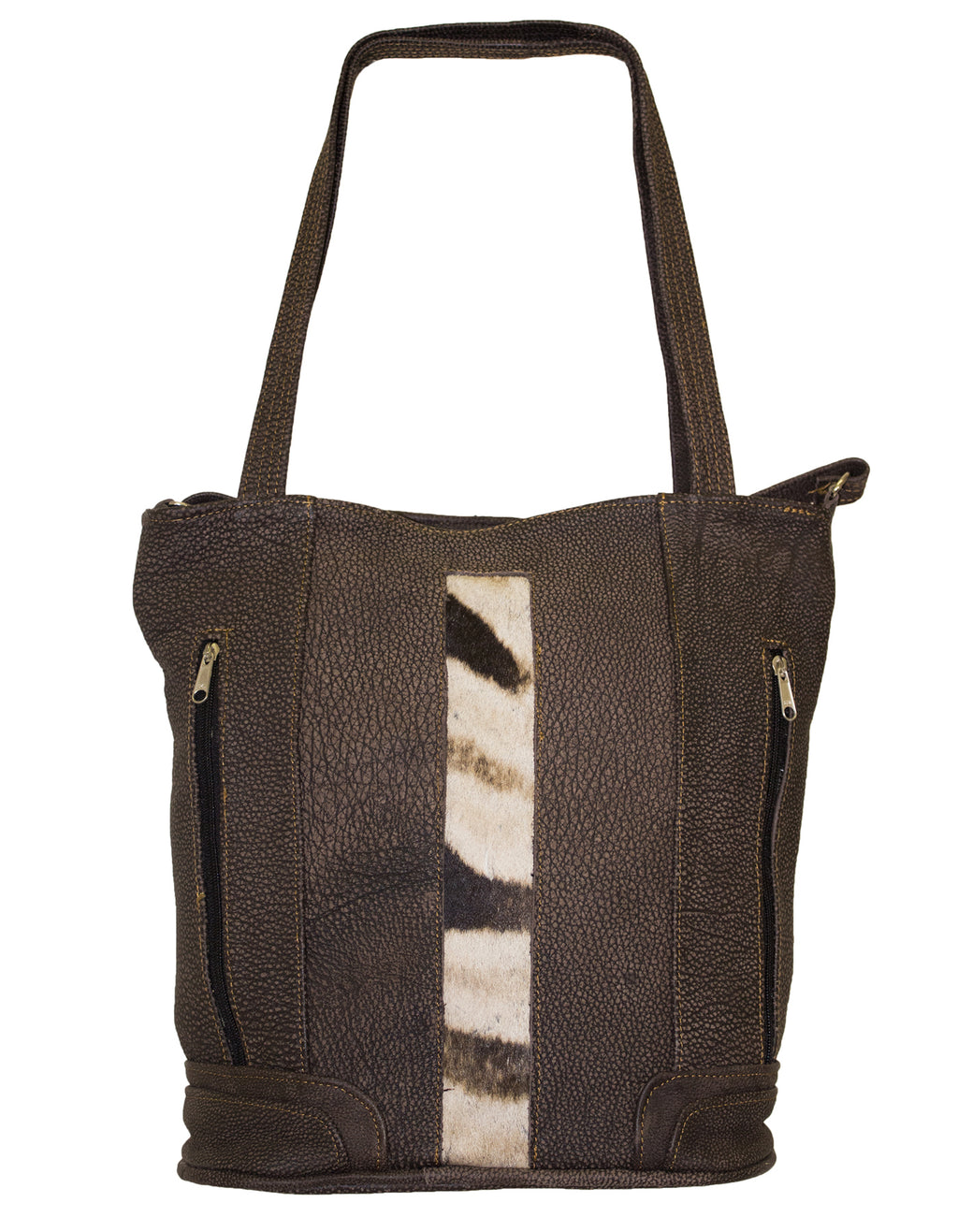 Luvsa LSTJ117 Genuine Leather Buck Skin Tote Bag