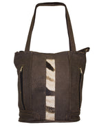Luvsa LSTJ117 Genuine Leather Buck Skin Tote Bag