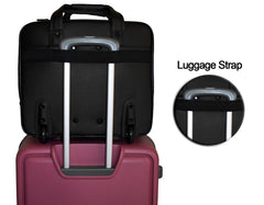 Fino LT065P Faux Leather 17" Laptop Pilot Case - Black