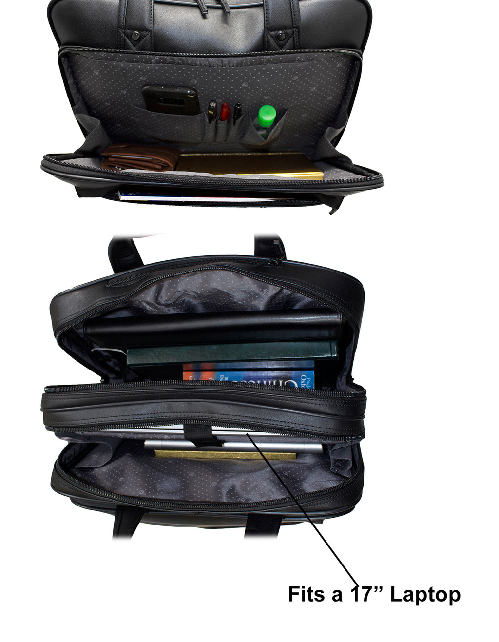 Fino LT065P Faux Leather 17" Laptop Pilot Case - Black