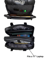 Fino LT065P Faux Leather 17" Laptop Pilot Case - Black