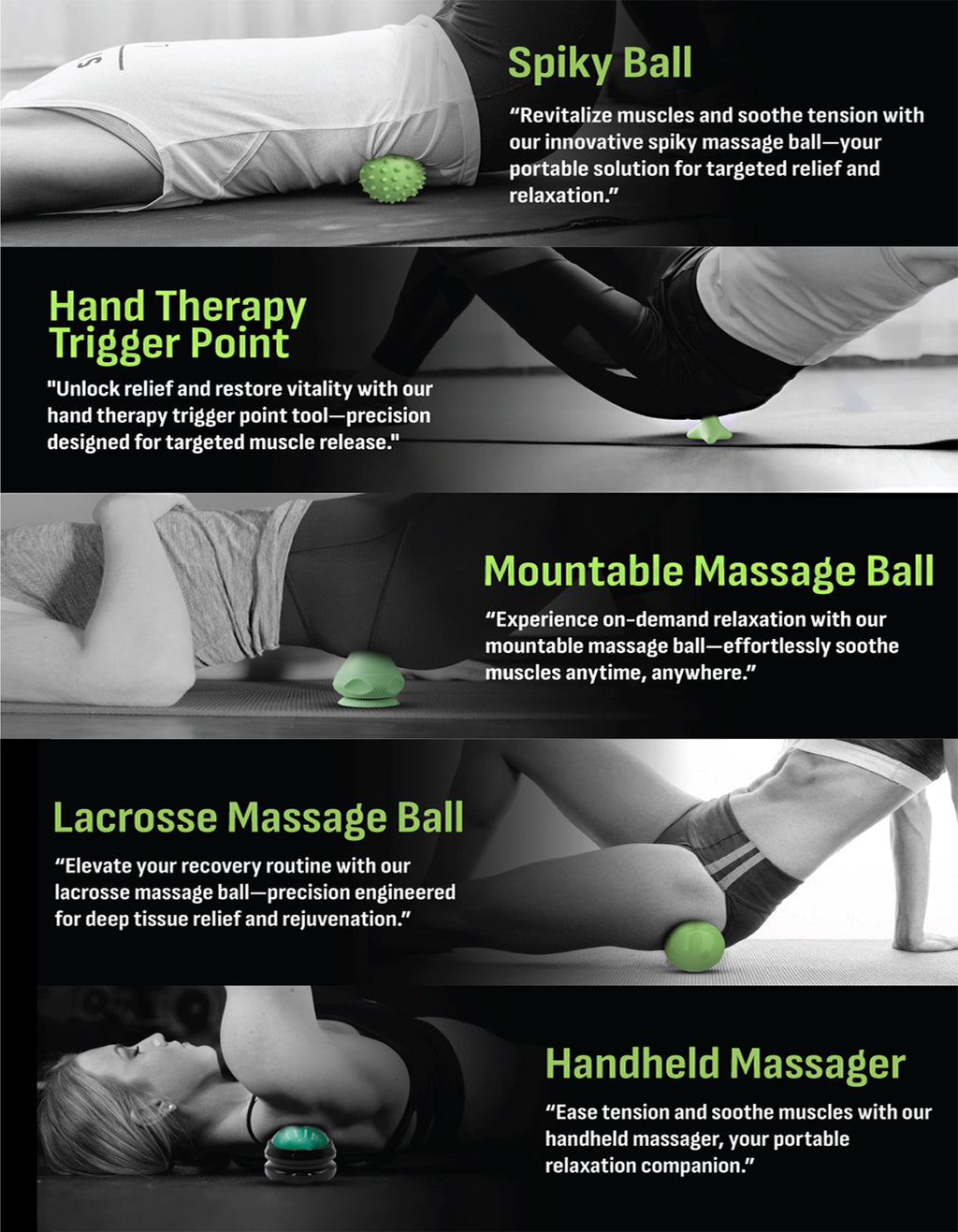 Tumaz Care MAS2501 Setof6 Massage Balls for Trigger Point Therapy & Relief