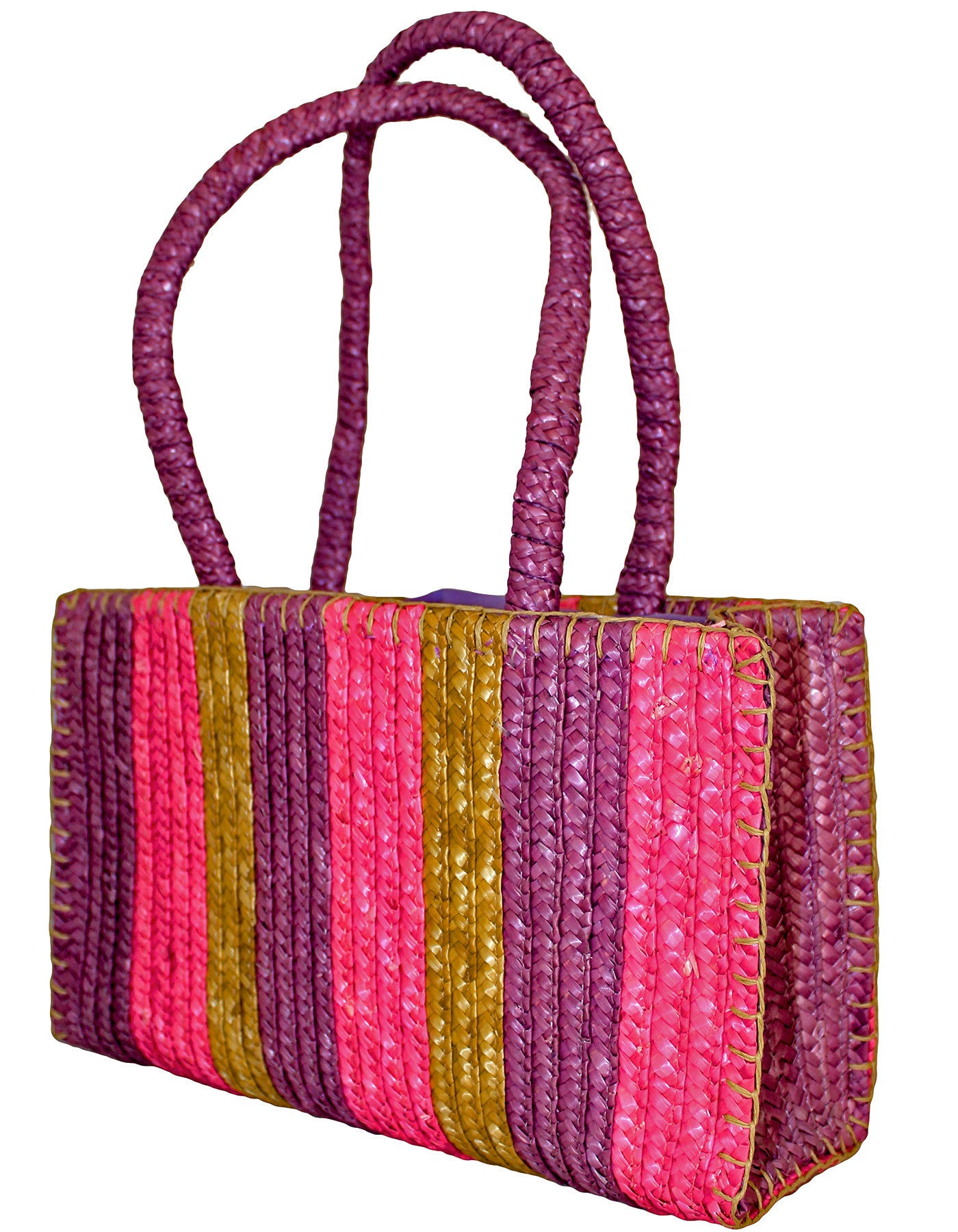 Fino MLB01-246 Multicolor Tote Straw/ Beach and Shopping Bag
