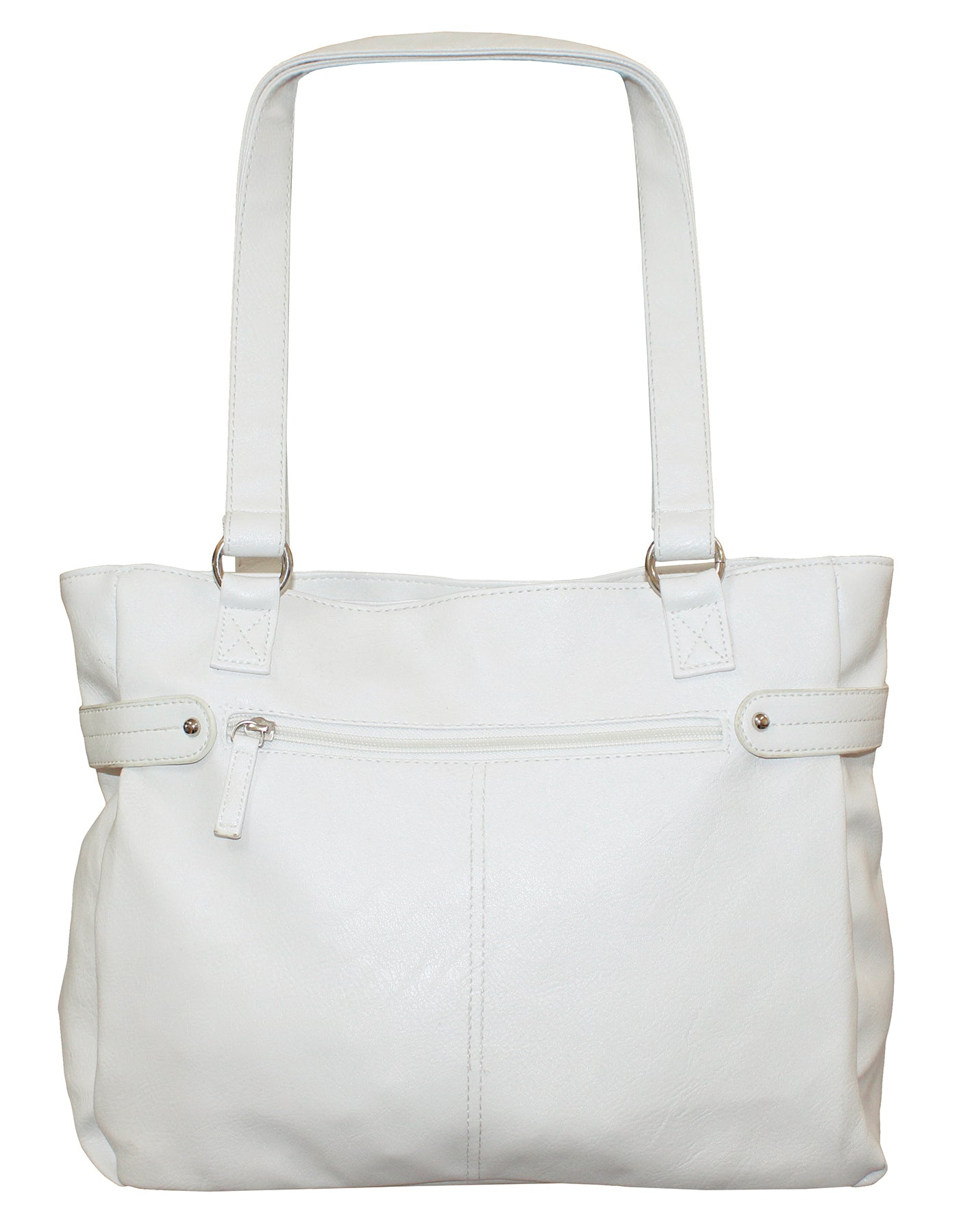 Fino NK-7687 Faux Leather Women's Casual Everyday Shoulder Bag  - White